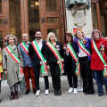 Una rappresentanza dei Sindaci in piazza Carignano