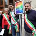 Una rappresentanza dei Sindaci in piazza Carignano