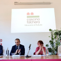 Un momento della cerimonia di inaugurazione di Cascina Falchera