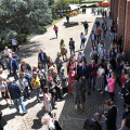 Un momento dell'inaugurazione di Cascina Falchera