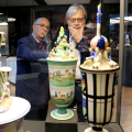Il Sottosegretario Sgarbi e Giuseppe Ferrero in visita alla mostra
