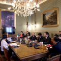 Un momento dell'incontro in Sala delle Congregazioni