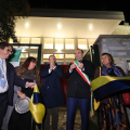 Taglio del nastro per la riapertura della biblioteca Geisser