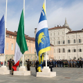 Piazza Castello Giorno Unità Nazionale e Festa delle Forze Armate. Cerimonia Alza Bandiera