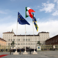 Piazza Castello Giorno Unità Nazionale e Festa delle Forze Armate. Cerimonia Alza Bandiera