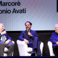 Neri Marcorè con Antonio e Pupi Avati