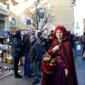 La sfilata con la Rusnenta, Gianduja e  Giacometta, accompagnati dalla Banda della Polizia Municipale