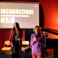 Rosanna Purchia, Assessora alla Cultura della Città di Torino, interviene alla conferenza stampa di presentazione della mostra collettiva "Insurrezioni. Fotografie di una protesta"