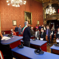 Un momento della  cerimonia collettiva per l’acquisto della cittadinanza italiana che si è svolta in Sala Rossa