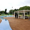 La nuova area con giochi d'acqua del parco Carrara (Pellerina)