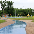 La nuova area con giochi d'acqua del parco Carrara (Pellerina)