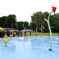 La nuova area con giochi d'acqua del parco Carrara (Pellerina)