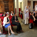La delegazione marocchina formata da rappresentanti dei Ministeri del Regno del Marocco nell'ambito del progetto Mentor2 in Sala Colonne
