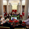 La delegazione marocchina formata da rappresentanti dei Ministeri del Regno del Marocco nell'ambito del progetto Mentor2 in Sala Colonne