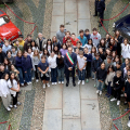 Il Sindaco con gli studenti presenti alla cerimonia