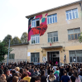 Inaugurato il murale sulla facciata della succursale del Liceo Artistico Cottini