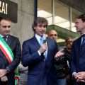 Alberto Angela con il Sindaco Stefano Lo Russo e Andrea Tronzano, Assessore al Bilancio e Attività Produttive della Regione Piemonte