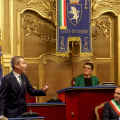 Palazzo Civico, Sala Rossa: Cerimonia di conferimento del Sigillo Civico a Christian Greco