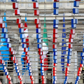 Tappeto Volante di Daniel Buren in piazza Palazzo di Città