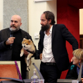 Antonio Grulli curatore Luci d'Artista di Torino e l'artista Andreas Angelidakis