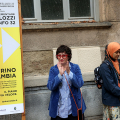 L'Assessora Carlotta Salerno saluta i partecipanti alla visita guidata