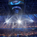 La coreografia pre partita all'Inalpi Arena