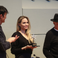 Angelina Jolie riceve il premio Stella della Mole da Alessandro Baricco e Giulio Base