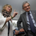 Luciana Littizzetto e Sergio Chiamparino sul ponte di comando