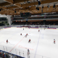 Un momento della finale di hockey femminile Repubblica Ceca - Canada