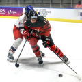Un momento della finale di hockey femminile Repubblica Ceca - Canada