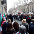 Un momento della cerimonia della posa delle Pietre d'Inciampo 2025
