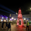Il Farò delle Universiadi in piazza Castello