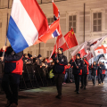 La sfilata degli atleti delle universiadi in piazzetta Reale