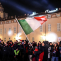 La sfilata degli atleti delle universiadi in piazzetta Reale