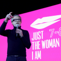 L'assessore Carretta interviene alla conferenza stampa di presentazione della "Just the woman I am"
