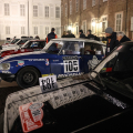 In piazzetta Reale le auto in attesa della partenza del Rally di Montecarlo