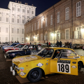 In piazzetta Reale le auto in attesa della partenza del Rally di Montecarlo