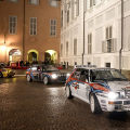 In piazzetta Reale le auto in attesa della partenza del Rally di Montecarlo