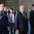 Antonio Tajani, Vicepresidente del Consiglio dei Ministri arriva al Politecnico con Alberto Cirio, Presidente della Regione Piemonte