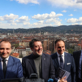 Il Sindaco di Torino Stefano  Lo Russo, il Ministro dei Trasporti Matteo Salvini, il Presidente della Regione Piemonte Alberto Cirio  e il commissario straordinario dell’opera Bernardino Chiaia