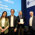 Il Sindaco di Torino Stefano Lo Russo allo stand della Città, insieme a Roberto Garofoli, Bernardo Giorgio Mattarella e Francesca Schianci
