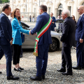 Le autorità accolgono la Presidente del Parlamento Europeo Roberta Metsola al Castello del Valentino