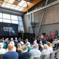 Un momento della cerimonia di commemorazione per il 40° Anniversario dell'Heysel
