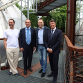 Davide Boosta Dileo con Luca Dal Fabbro, presidente del Gruppo Iren; il sindaco Stefano Lo Russo e Giuseppe Bergesio, amministratore delegato di Iren Energia