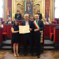Umberto Ricardi con la Vicepresidente del Consiglio Comunale Ludovica Cioria e il Sindaco Stefano Lo Russo