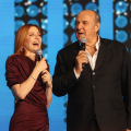 I conduttori della serata: Noemi e Gerry Scotti