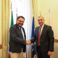 L'Assessore Paolo Mazzoleni con Nicusor Halici, Presidente del Consiglio Distrettuale di Vrancea