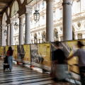Il cantiere per la pedonalizzazione di via Roma