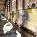 Il cantiere per la pedonalizzazione di via Roma
