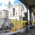 Il cantiere per la pedonalizzazione di via Roma